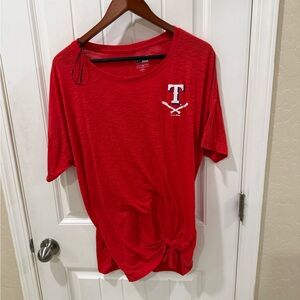 Texas Rangers Women’s Red T-Shirt New Era XL Baseball Tee